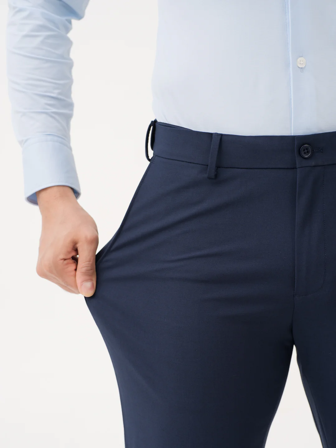 Daily Navy Relaxed Fit Stretch Formal Pants - Image 4